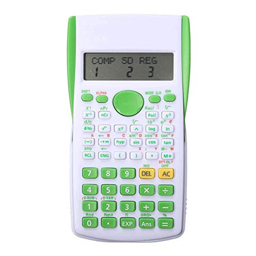 YJS Function Calculator Uniwise Handheld Multi-Function Digital Display 2-Line Scientific Calculator Shipping No Battery -Color : Green-