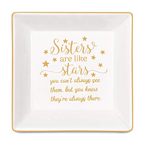 Moyeno Jewelry Dishes for Women, Birthday Gift for Mom, Ring Dish Holder, Trinket Dish Ring Tray for Jewelry, Small Jewelry Dish Tray, Jewelry Plate Trinket Tray, Friendship Gift for Women - Sister