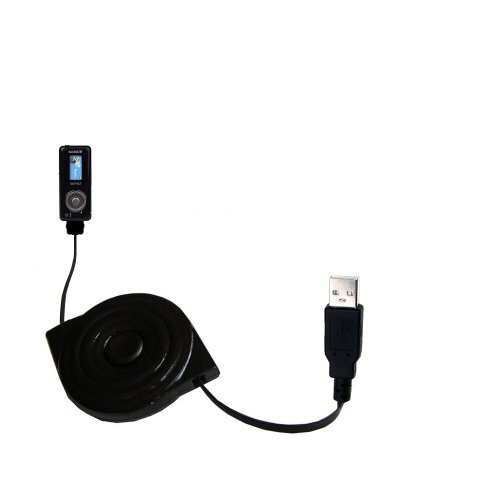compact and retractable USB Power Port Ready charge cable designed for the Sandisk Sansa c150 2GB and uses TipExchange