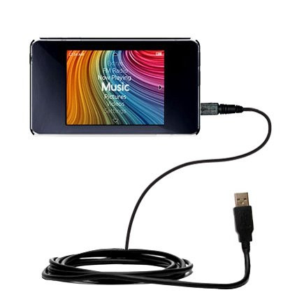 Gomadic Hot Sync and Charge Straight USB Cable for The iRiver Clix 2 -Clix2 / U20-  Charge and Data Sync with The Same Cable. Built TipExchange Technology