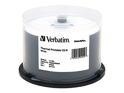 Verbatim CD-R 700MB 52X DataLifePlus White Thermal Printable - 50pk Spindle Verbatim CD-R 700MB 52X DataLifePlus White Thermal Printable - 50pk Spindle