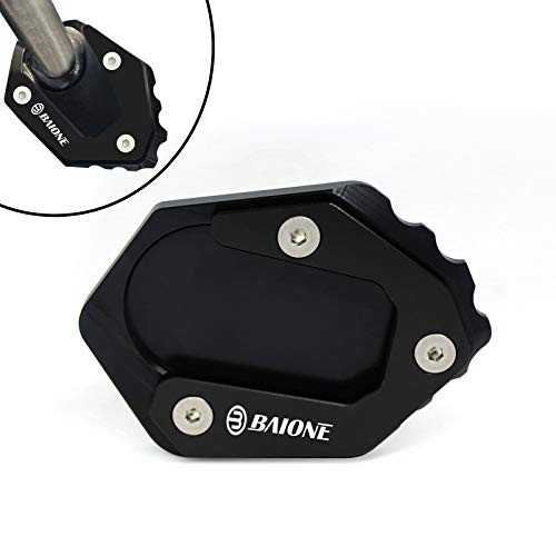 BAIONE Kickstand Extension Pad Motorcycle Aluminum Extender Foot Side Stand Support Plate for BMW F850GS 2021 -Black-