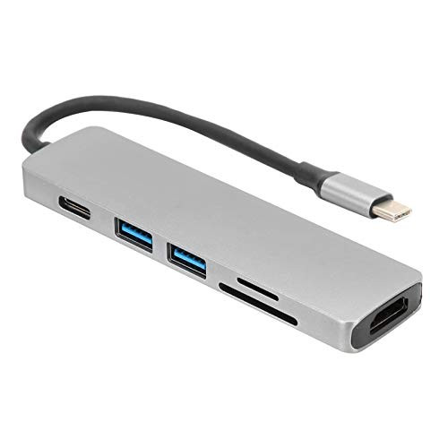 Durable 6 in 1 Type?C Adapter Plug and Play Docking Station Hub Adaptor Portable Multifunction Type?C to USB3.0/SD/TF/PD Expansion Dock