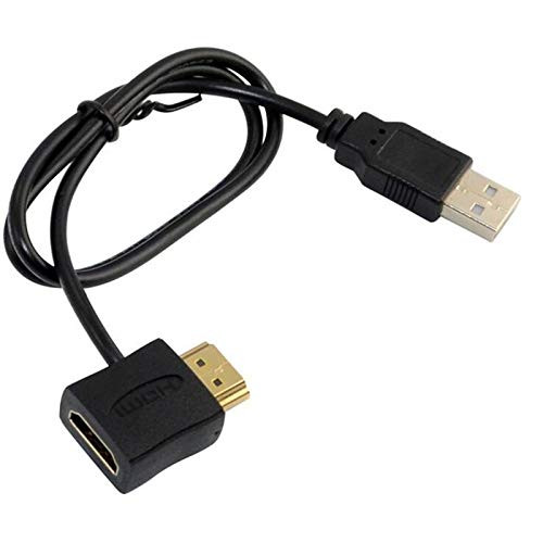 Lysee Data Cables - Convertor  plus USB 2.0 Male Charger Cable Splitter Adapter 50cm HDMI Male To Female - -Cable Length: 0.5m-