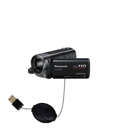 Gomadic Retractable USB Cable for The Panasonic HDC-TM90 Camcorder with Power Hot Sync and Charge Capabilities - uses TipExchange Technology