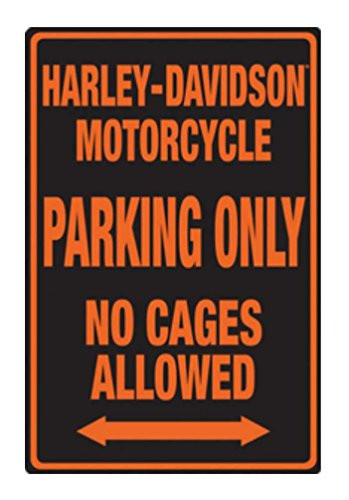 Harley-Davidson Embossed No Cages Packing Tin Sign, 12 x 18 inch 2010691