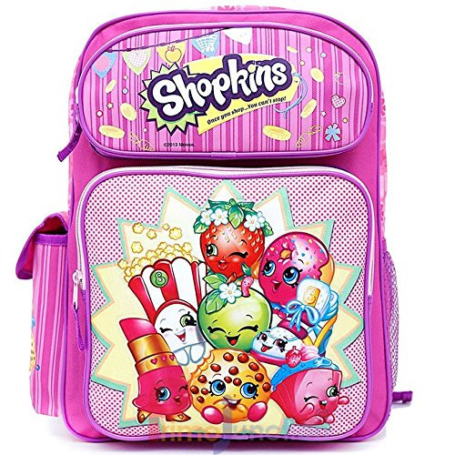 Shopkins Large School Backpack 16" Girls Book Bag