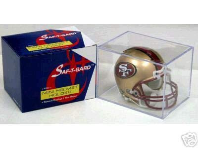 SAFTGARD SUPPLIES Mini Football Helmet Plastic Acrylic Display Cube Box