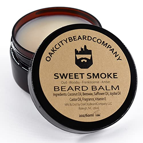 OakCityBeardCo. - Sweet Smoke - 2 Ounce Beard Balm - Beard Conditioner - Oud - Woodsy - Amber - Frankincense OakCityBeardCo. - Sweet Smoke - 2 Ounce Beard Balm - Beard Conditioner - Oud - Woodsy - Amber - Frankincense
