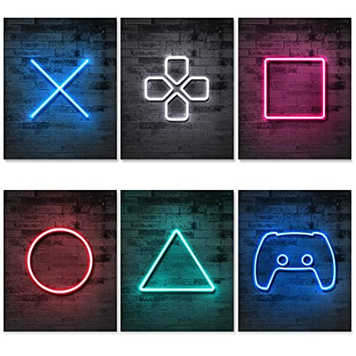 Jumant PRINTED Neon Gaming Posters - UNFRAMED 8"x10" - Video Gamer Gifts for Boys Bedroom Decor - Gaming Wall Decor - Posters for Boys Video Game Room Decor - Gamer Wall Decor - Playstation Decor Jumant PRINTED Neon Gaming Posters - UNFRAMED 8"x10" - Video Gamer Gifts for Boys Bedroom Decor - Gaming Wall Decor - Posters for Boys Video Game Room Decor - Gamer Wall Decor - Playstation Decor