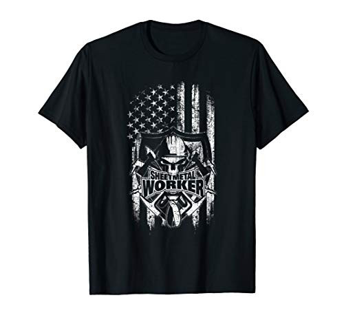 Sheet Metal Worker T-Shirt American Flag