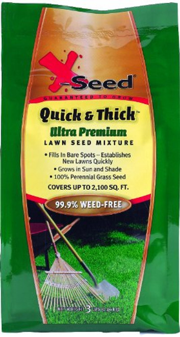 X-Seed Ultra Premium Quick and Thick Lawn Seed Mixture, 3-Pound