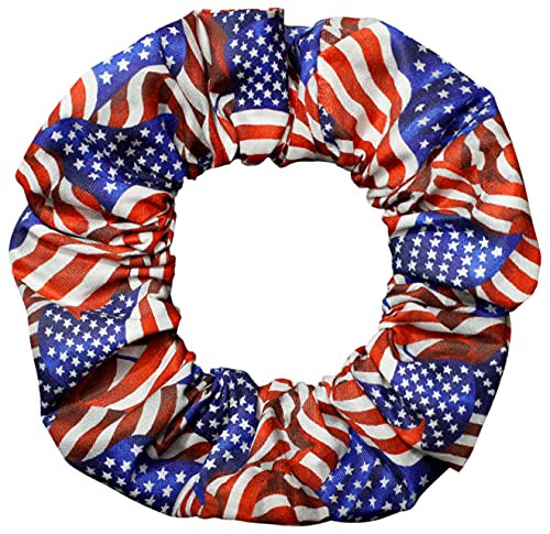 American Flag Scrunchies Ponytail Holders Made in the USA Scrunchie King