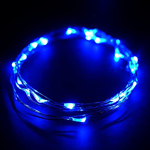 String Lights,Waterproof LED String Lights,7.5 Ft/20 LEDs Fairy String Lights Starry ,Battery Operated String Lights for Indoor and Outdoor Decoration Wedding Home Parties Christmas Holiday.-Blue-