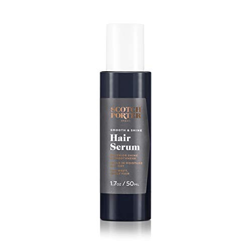 Scotch Porter Smooth  and  Shine Hair Serum for Men | Seals in Moisture, Detangles  and  Prevents Frizz | Formulated with Non-Toxic Ingredients, Free of Parabens, Sulfates  and  Silicones | Vegan | 1.7oz Bottle