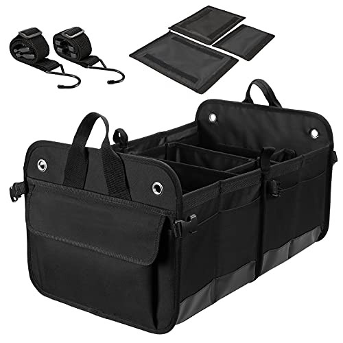 Kaiphy Car Trunk Organizer - Collapsible Portable Multi Compartments - Adjustable Securing Straps