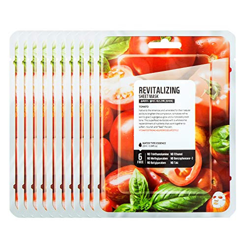 FARMSKIN Superfood Salad For Skin Beauty Facial Sheet Mask REVITALIZING Tomato 10 Sheets Set