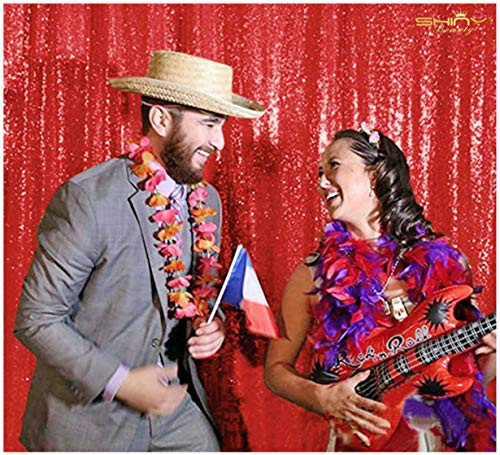 6FTX6FT Red SEQUIN PHOTO BACKDROP,Wedding Photo Booth,Photography Background,Ceremony Background (6FTX6FT)