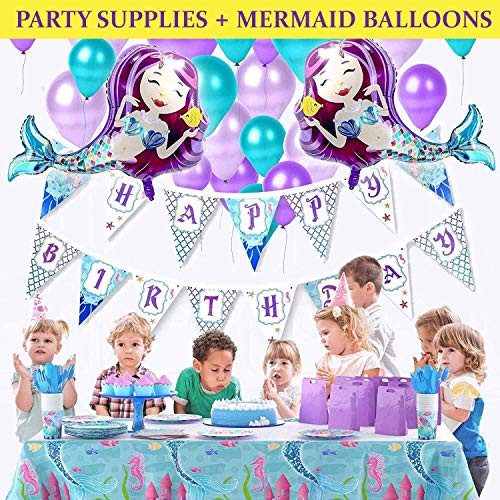 Mermaid Party Supplies Kit - Mermaid Party Favors For Girls! Birthday Party Decorations Set For Kids, Mermaid Balloons & Birthday Banner Tableware Set and more! Serves 16 Guests Mermaid Party Supplies Kit - Mermaid Party Favors For Girls! Birthday Party Decorations Set For Kids, Mermaid Balloons & Birthday Banner Tableware Set and more! Serves 16 Guests