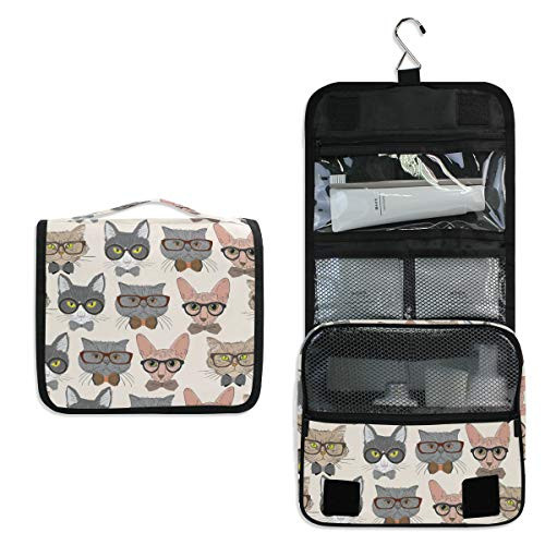 Hanging Travel Toiletry Bag - Cute Cat Cosmetic Makeup Bag with Zipper Pouch Organizer for Women and Girls Waterproof Hanging Travel Toiletry Bag - Cute Cat Cosmetic Makeup Bag with Zipper Pouch Organizer for Women and Girls Waterproof