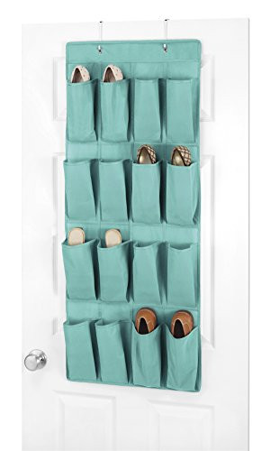 Whitmor 16 Pocket Over the Door Shoe Organizer Turquoise