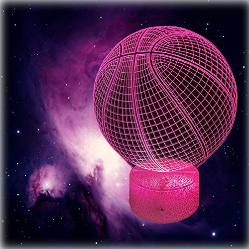 Unitake 3D Night Light 3D Illusion LED 7 Color Changing USB Touch Sensor Table Lamp for Children Gift -Classic Basketball-
