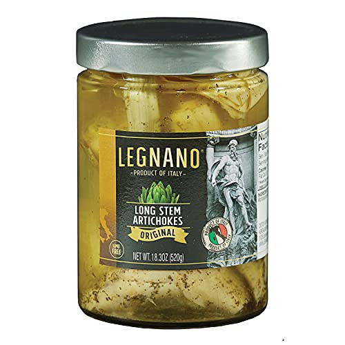Original Long Stem Artichokes by Legnano | Roman Artichoke in Oil | Product of Italy | 18.3 oz Jar