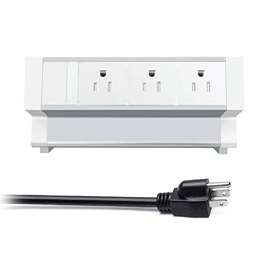 Desktop Power Strip, Desk Edge Power Strip with 3 AC Outlets, Removable Clamp Power Outlet Socket with 5.5 FT Extension Cord, ETL Listed