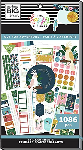 The Happy Planner Sticker Value Pack - Planner  and  School Accessories - Jungle Student Theme - Multi-Color - Great for Planning  and  Assignments - 30 Sheets, 1086 Stickers