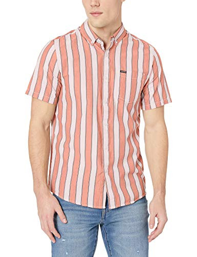 Volcom Men's Thebold Stripe Button up Short Sleeve Shirt