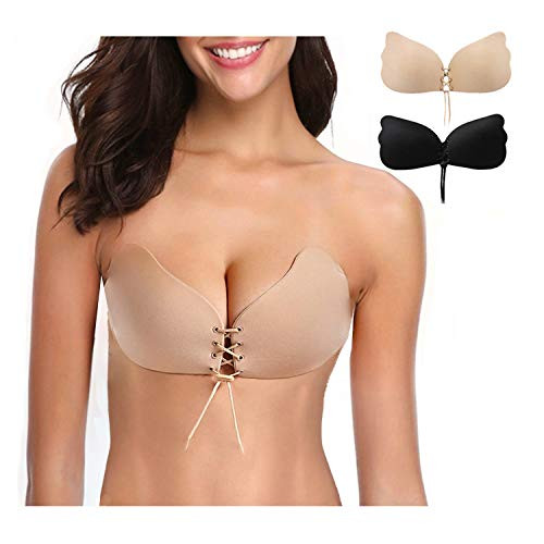 Sticky Bra Invisible Lift up Bra Adhesive Bra Invisible Bra Push up Bra Backless Strapless Bra 2 Pack-D- Sticky Bra Invisible Lift up Bra Adhesive Bra Invisible Bra Push up Bra Backless Strapless Bra 2 Pack-D-