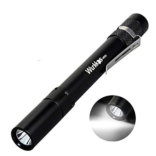 Wurkkos Pocket Pen Light Flashlight,EDC 300 Lumens LED Penlight Small, Mini, Stylus PenLight with Clip Perfect Flashlights for Inspection, Work,  and  Repair-Black 6000K-