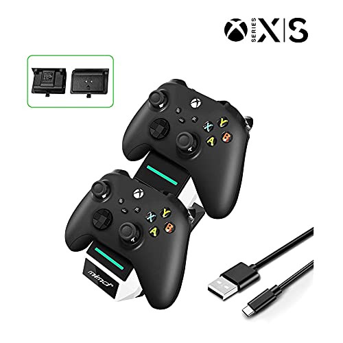 Dual Charging Stand for Xbox Series X / S Wireless Controller Fast Docking Charger Station LED Charge Indicator USB Type C Kit with 2 1200mAh Battery Pack Compatible with Xbox Series X / Xbox Series S