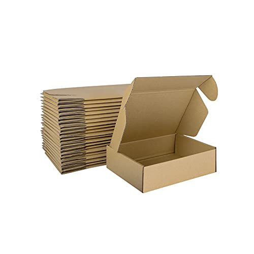 MEBRUDY 7x5x2 Inches Shipping Boxes Pack of 25, Small Corrugated Cardboard Box for Mailing Packing Literature Mailer