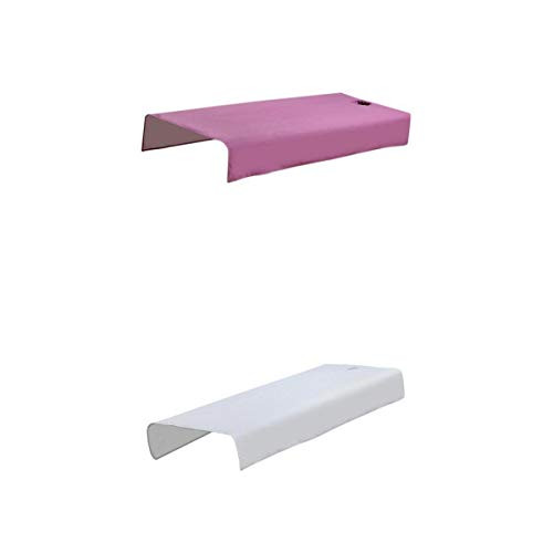 Bonarty 2x Polyester Massage Table Sheet - Heavy Duty Elastic Bed Sheets for Beauty Salon, Spas, and Portable Massage Tables - 120 x 195cm