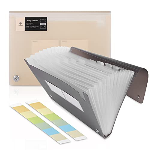 Classify Briefcase,File Organizer,Project File Folder, Letter Size - 2 Pack -Khaki  and  Coffee-