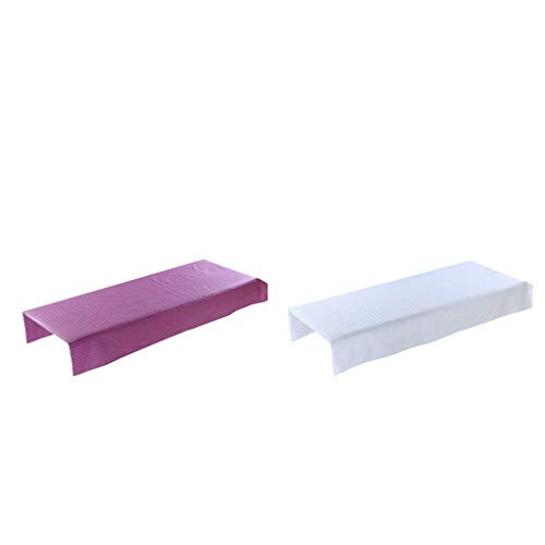Bonarty 2X Cotton Massage Table Sheet - Heavy Duty Elastic Bed Sheets for Beauty Salon, Spas, and Portable Massage Tables - Purple/White