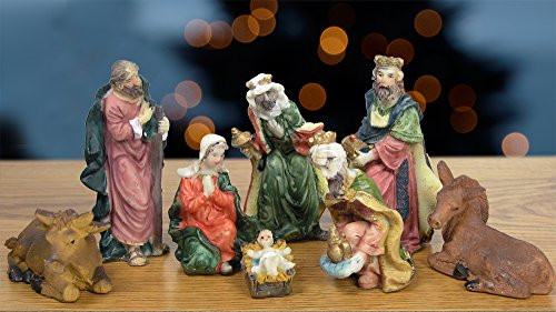 BANBERRY DESIGNS Christmas Nativity Set - 8 Pc Nativity Figurines - Baby Jesus, Mary, Joseph, 3 Wise Men, and Stable Animals