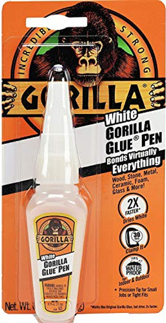 White Glue Pen, Waterproof.75 Ounce Precision Tip Bottle, White, -Pack of 1- [Gorilla- - Exclusive Edition