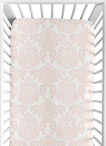 Fitted Crib Sheet for Amelia Baby/Toddler Bedding by Sweet Jojo Designs - Damask Print