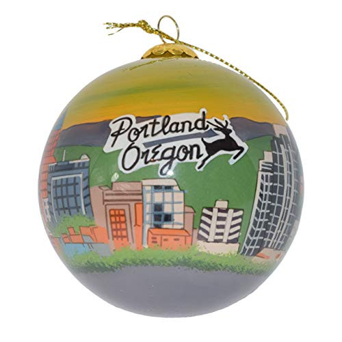Art Studio Company Hand Painted Glass Christmas Ornament - Portland Oregon Skyline Art Studio Company Hand Painted Glass Christmas Ornament - Portland Oregon Skyline