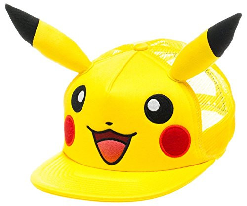 bioWorld Pokemon Pikachu Big Face with Ears Hat, One Size