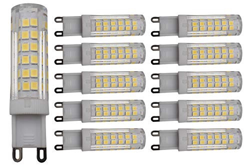 JCKing -Pack of 10- 7W G9 Energy Saving Bulb Lamp 75 SMD 2835 LEDs AC 100-130V Warm White 2800-3200K 480LM,60W Halogen Bulbs Equivalent LED G9 Spotlight Lamp