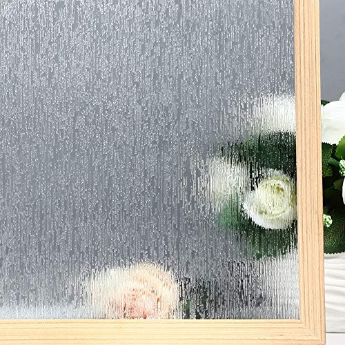 VELIMAX Rain Glass Film Decorative Rain Glass Window Film Privacy Rain Film Static Cling Window Sticker Removable Anti-UV (35.4"x 78.7")