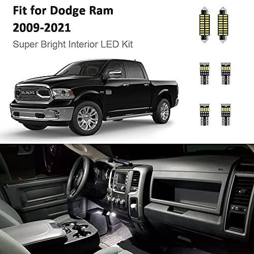 9pcs Ram Interior LED Lights Kit Ultra Bright White LED Replacement Bulbs for 2009 2010 2011 2012 2013 2014 2015 2016 2017 2018 2019 2020 2021 Dodge Ram 1500 2500 3500 all Cab Sizes