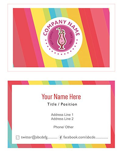 Design Your Own Personalized Business Card Mocktail Business Custom Visiting Card- Front Back-110 LBS -Thick paper