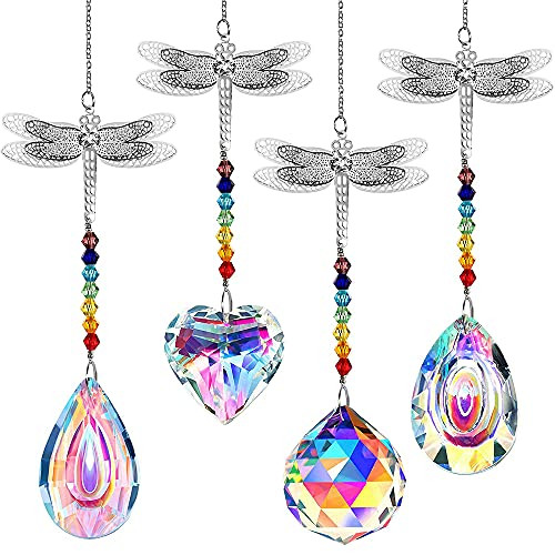 4 Pieces/Set Hanging Chandelier Clear Glass Crystal Ball Prism Pendant Suncatchers, Beads Chain Sphere Chandelier, Rainbow Makers Crystal Suncatcher 4 Pieces/Set Hanging Chandelier Clear Glass Crystal Ball Prism Pendant Suncatchers, Beads Chain Sphere Chandelier, Rainbow Makers Crystal Suncatcher