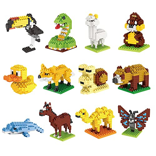 Kimiangel 12PCS Party Favors for Kids, Mini Animals Building Blocks Sets for Birthday Gifts, Goodie Bag Fillers, Prizes Kimiangel 12PCS Party Favors for Kids, Mini Animals Building Blocks Sets for Birthday Gifts, Goodie Bag Fillers, Prizes