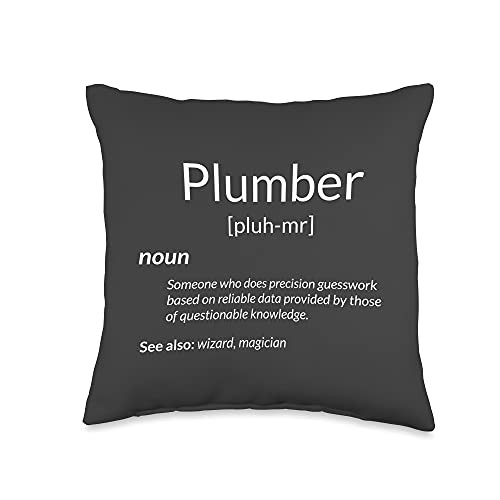 Fun Plumbing Apparel Funny Plumbing Plumber Definition Throw Pillow, 16x16, Multicolor