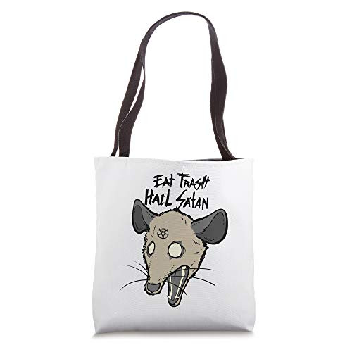 Eat Trash Hail Satan Funny Occult Possum Satanic Pentagram Tote Bag